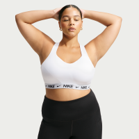 Justerbar Nike Indy-sports-bh med indlæg og kraftig støtte til kvinder (plus size) - hvid