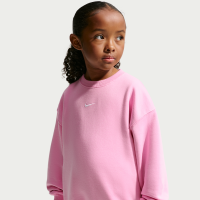 Oversized Nike Studio Fleece-crewtrøje til mindre børn - Pink