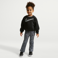 Nike-sæt med crewtrøje og leggings med print til småbørn - sort