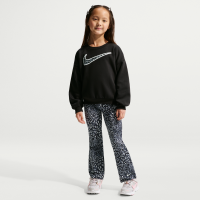 Nike-sæt med crewtrøje og leggings med print til mindre børn - sort