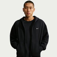 Nike Solo-fleece-hættetrøje med fuld lynlås til mænd - sort