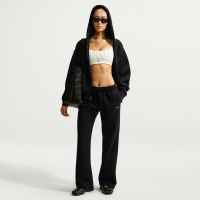 Nike Studio Fleece-bukser i medium vægt med mid rise og åben søm til kvinder - sort
