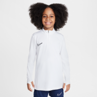 Nike Academy Dri-FIT-fodboldtræningstrøje med lange ærmer og 1/4 lynlås til større børn - hvid