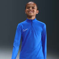 Nike Academy Dri-FIT-fodboldtræningstrøje med lange ærmer og 1/4 lynlås til større børn - blå