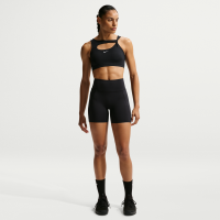 Højtaljede Nike Universa-cykelshorts (13 cm) uden sømme foran til kvinder - sort