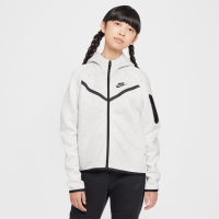 Nike Tech Fleece-hættetrøje med fuld lynlås til piger - grå