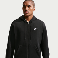 Nike Club Fleece-hættetrøje med lynlås til mænd - sort