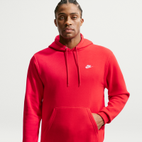 Nike Club-pulloverhættetrøje i fleece til mænd - rød