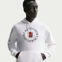 NikeCourt Heritage Dri-FIT-tennishættetrøje i french terry til mænd - hvid