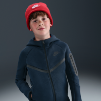 Nike Tech Fleece-hættetrøje med lynlås til større børn - blå
