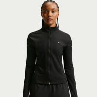 Nike Swift Dri-FIT-mellemlagstrøje til løb med lynlås i fuld længde til kvinder - sort