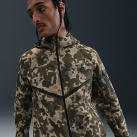Nike Tech-windrunner-camojakke i fleece med lynlås til mænd - brun