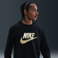 Nike Club-fleececrewtrøje med grafik til mænd - sort