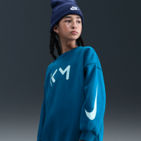 Kylian Mbappé Club Fleece Nike Football oversized trøje med rund hals til større børn (piger) - blå