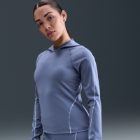 Langærmet Nike Universa Slim-overdel med hætte til kvinder fra Dri-FIT - blå