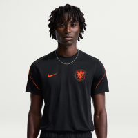 Kortærmet Netherlands Strike Nike Dri-FIT-fodboldtrøje til mænd - sort