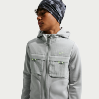 Nike City Utility-hættetrøje med lynlås til større børn - grå