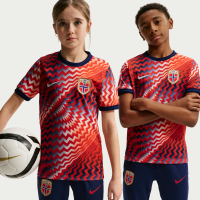 Norway Nike Dri-FIT kortærmet fodboldopvarmningstrøje til større børn - rød