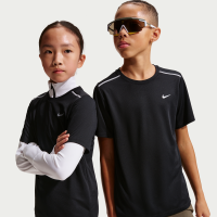 Nike Miler Dri-FIT-trøje med korte ærmer til større børn - sort