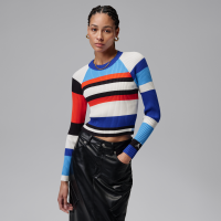Langærmet Jordan Flight-sweater med striber til kvinder - blå
