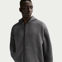 Nike Tech-fleecehættetrøje med lynlås i fuld længde til mænd - grå