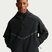 Maskinstrikket Nike Tech Shori Windrunner-jakke med fuld lynlås til mænd - sort