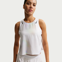 Kort Nike AeroSwift Dri-FIT ADV-løbetanktop til kvinder - hvid
