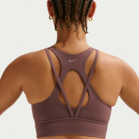 Longline Nike Zenvy-sports-bh med indlæg og let støtte til kvinder - lilla