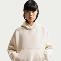 Oversized Nike Pregame Fleece-hættetrøje til kvinder - hvid