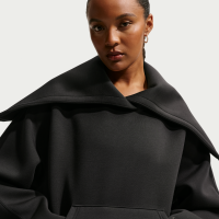 Oversized Nike Pregame Fleece-hættetrøje til kvinder - sort
