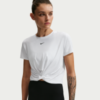 Kortærmet Nike One Classic Twist Dri-FIT-trøje til kvinder - hvid