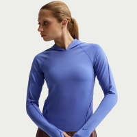 Langærmet Nike Universa Slim-overdel med hætte til kvinder fra Dri-FIT - blå