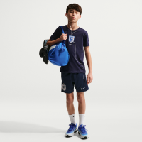 Maskinstrikkede England Strike Nike Dri-FIT-fodboldshorts til større børn - blå