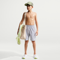 Nike Swim Breaker-volleyshorts (18 cm) med bølgetekstur og indershorts til større børn (drenge) - sort