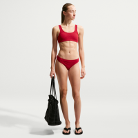 Nike Swim Shoreline Texture Hipster-bikiniunderdel til kvinder - rød