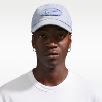 Ustruktureret Nike Club-kasket med denim-mærke - blå