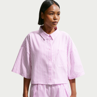 Oversized Nike Chill Poplin-trøje med striber til kvinder - lilla