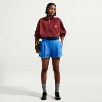 Løse, skræddersyede Nike Pregame Fleece-shorts med mellemhøj talje til kvinder - blå