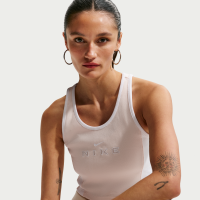 Tætsiddende Nike -tanktop med grafik til kvinder - hvid