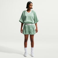 Løse Nike -satinshorts med mellemhøj talje til kvinder - grøn