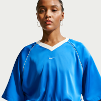 Oversized Nike -top i satin til kvinder - blå