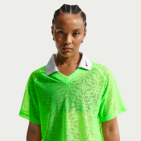 Løs Nike -polotop i jersey med snørebånd til kvinder - grøn