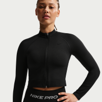 Nike Pro Seamless-træningsoverdel med lynlås til kvinder - sort