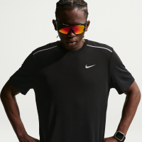 Nike Miler Dri-FIT-løbeoverdel med korte ærmer til mænd - sort