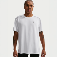 Nike Miler Dri-FIT-løbeoverdel med korte ærmer til mænd - hvid