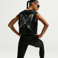 Nike Swift Butterfly Dri-FIT-løbe-T-shirt uden ærmer til kvinder - sort
