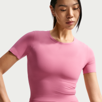 Kortærmet Nike Zenvy Dri-FIT-top til kvinder - Pink