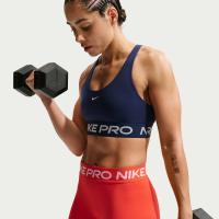 Nike Pro 365-sports-bh uden indlæg og med let støtte til kvinder - blå