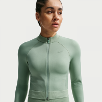 Nike Pro Seamless-træningsoverdel med lynlås til kvinder - grøn