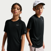 Kortærmet Nike Stride Dri-FIT-top til større børn - sort